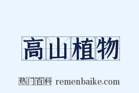 高山植物是什么意思的图片